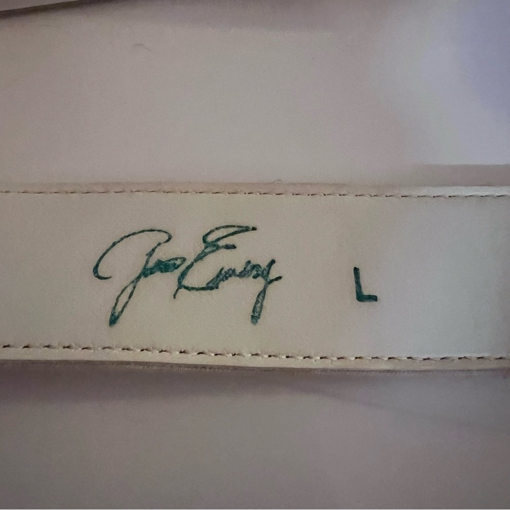 Vintage Western Canvas Belt SZ L Cream Silver - Picture 9 of 9